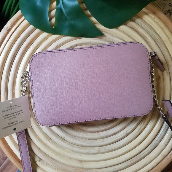 Kate Spade double zip Small Crossbody dusty peony - Picture 8 of 10